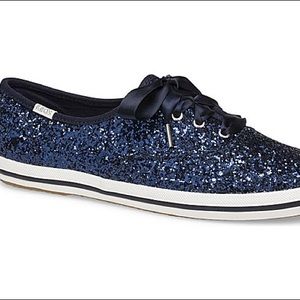 Kate Spade glitter keds navy size 7